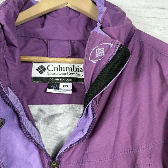 Columbia Sportswear Interchange Jacket Womens Size 2X Windbreaker Omni-tech - Picture 4 of 5